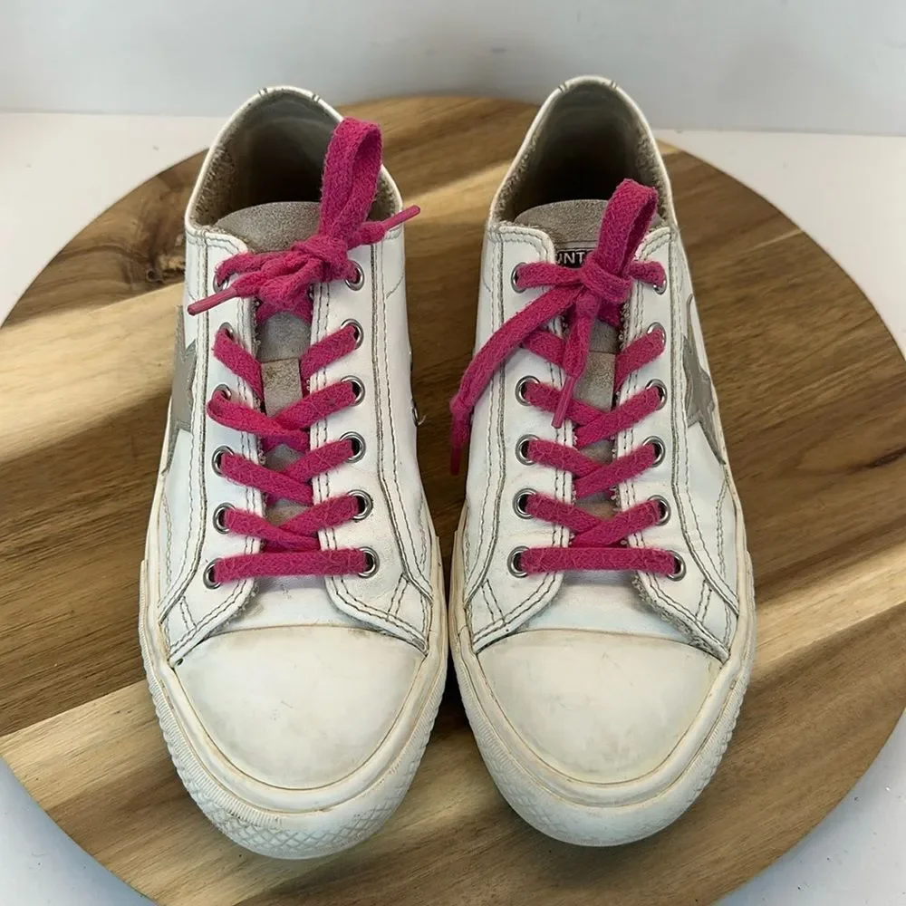VINTAGE HAVANA Letty Sneakers Shoes White Silver Hot Pink Women's 7